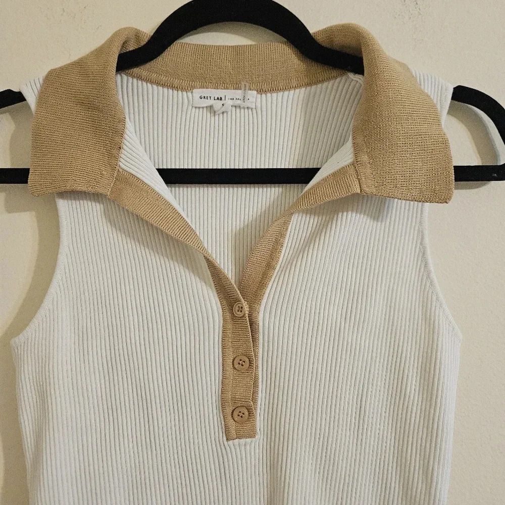 Grey Lab Crop Ribbed Sweater - Picture 4 of 4